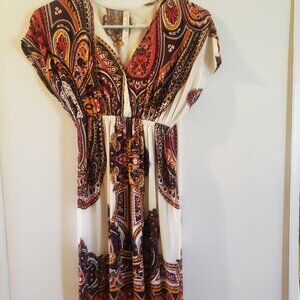 Womens cristina love white colorful above knee dress small